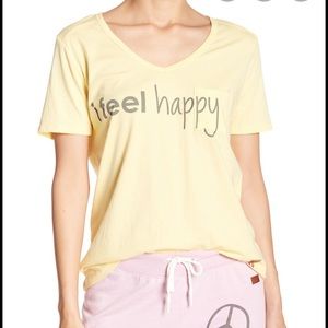 NWT PEACE LOVE WORLD James Pocket I feel Happy Tee